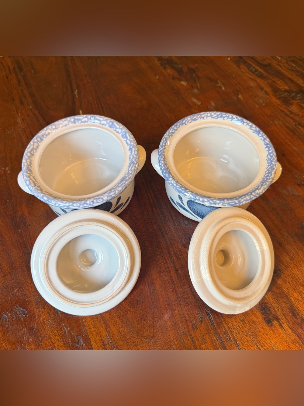 Blue Heart Ceramic Covered Mini Casserole Bowls (Set of 2) - Picture 3 of 3